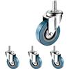 ESOYAWE Set di 4 65mm 75mm Ruote Girevoli del Carrello, Ruote Pivottanti for Mobili con Perno Filettato M10/M12, Silenziose Rotelle con Freni, Supportando Fino A 120kg, for Pavimenti Duri