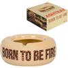 Fisura Posacenere leopardato con scritta Fire.