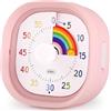 GeeRic Timer Visivo da 60 Minuti per Bambini, GeeRic LED Lampeggiante Conto a Rovescia Silenzioso Orologio Colorato Sveglia Assistente Gestione Tempo Scrivania Timer Visivo per Cucina,Aula,Ufficio
