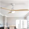 Sofucor Ventilatore da Soffitto con Luce, Legno Massello, Telecomando | 132 cm, DC, 3 Temperature di Colore, Timer, 6 Velocità, Modalità Estate Inverno per Soggiorno