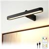 BrightArk Luce per Quadri Senza Fili, Lampada da Parete LED Ricaricabile con Telecomando, Applique Orientabile a 360° e 90°, Dimmabile 3 Temperature di Colore, per Quadro, Foto, Arte, Gallerie, Pittura, Nero