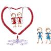 HunterBee Romantica statua a forma di cuore oscillante, scultura in ferro fatta a mano con sedile mobile, decorazione per torta nuziale, decorazione per camera da letto, soggiorno, cuore intrecciato in filo