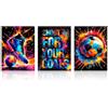 Dazzlewall 3pcs Graffiti calcio parete arte immagini, ispiratore poster sportivi per camera da letto adolescenti sala giochi ragazzo dormitorio home decor 30x40 cm senza cornice