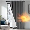 Deconovo Tenda Oscurante Termica con Occhielli - Pesante, Doppio Strato Isolante per Freddo e Caldo, Antivento, per Finestre e Porte, 280x160 cm, Grigio Scuro Retro Bianco, 1 Pannello