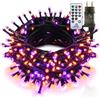 Auting Catena Luci Halloween 25m 200 LED Viola Arancio | Telecomando timer 8 modalità e struttura impermeabile per decorazioni Halloween da esterno