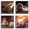 Printerland Quadri Moderni 4 pezzi Cucina caffè CAFFE' Quadro moderno da Parete grande Stampa su tela Canvas Decorazione Murale muro Soggiorno Sala da Pranzo B&B Hotel (4 pezzi 20x20 cm, caffè)