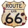 KUSTOM ART Quadro Serie Route 66 Stile Vintage da Collezione Stampa Sagomata su Legno 24x22 cm.