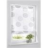 Kutti Bella - Tenda a rullo con occhielli, 60 x 140 cm, colore: bianco antracite, con stampa a cerchio con gancio per finestra, colore: bianco antracite