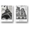 Freyheit | Premium poster | Elegante set da 2 pezzi con immagini coordinate in bianco e nero | 2 pezzi in formato DIN A4 (21 x 30 cm) | senza cornice » città « (Paris)