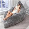 SXBCyan Fodera Poltrona A Sacco Gigante in Peluche for Adulti (Senza Imbottitura), 140x180cm Pouf Rettangolare Spessa Morbida, Copridivano, Relax, Salotto, Futon, Puff(140x180cm-light Grey)