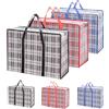 ROTKUSZ Confezione da 6 Borse Plastica con Cerniera, 60 * 50 * 20CM Organizzatore Pieghevole Con Cerniera, Riutilizzabili Porta Abiti Grande Con Manico, per Stoccaggio, Lo Shopping