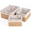 Gusmigus 3 Pezzi Cestino Portaoggetti in Vimini con Fodera Removibile(Kaki) | Cestini Portaoggetti Bagno Impilabili per Bagno, Cucina, Camera, Salotto, Ufficio - 3 misure.