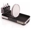 simplywire - Scolapiatti compatto - nero e acciaio inox | Cesto portaposate rimovibile, barra scolapiatti e vassoio antigoccia integrato
