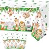 YJZCP 4 tovaglie da caccia nella foresta, motivo: animali della foresta, tovaglia con creature selvaggie, tovaglia per l'amicizia, a tema, decorazione per feste di zoo, baby doccia, 130 x 220 cm