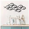 DUOOLN Decorazione da parete in metallo, grande famiglia di pesci, arte moderna da parete in metallo marino, scultura minimalista di pesci, decorazione da parete rustica per interni ed esterni, cucina, bagno