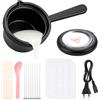 Starvortex Sciogli Cera Elettrico per Candele, Kit Candele Fai da Te, Nero | Kit con Fonditore Elettrico mit Beccuccio Versatore, Stoppino, Adesivo per Stoppini, Centraggio, Cucchiaio per Mescolare