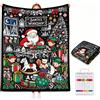 VEELU Coperta da Colorare con Pennarelli per Tessuti 150x120 cm Coperta Natalizia | Coperta Colorabile in Morbido Velluto Corallo, Disegni di Natale per Adulti e Bambini, Regalo Originale per Famiglia e Amici