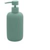 Generico Accessori Bagno in Ceramica Linea Color Verde Soft-Touch - Set Bagno Moderno con Design Cannettato, Varianti Dispenser Sapone, Portaspazzolino e Portascopino WC (dispenser portasapone)