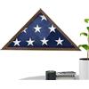 Generic Espositore per bandiera sepoltura, scatola da parete in legno massiccio per | Espositore per bandiera commemorativa in legno massiccio per bandiere funebri americane piegate standard da 1,5 x 2,9 m