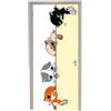 A.Monamour Adesivo Porta Autoadesiva Banner Animale Del Fumetto Del Gattino Dei Gatti Divertenti Vinile PVC Adesivi per Porte Interne 3D Pellicola Adesiva Poster Sticker Murale Decorazione da Parete