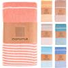 MOMOMUS Telo Mare Grande 210x240 cm, 100% Cotone, Fouta XXL, Salmone | Fouta XXL da stendere e condividere, 5,04 m², 100% cotone, telo mare matrimoniale, telo picnic, compatta da piegata