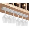 Vaisoeny Portabicchieri da Vino, Set da 2, Portabicchieri Sottopensile, Bianco | Portabicchieri da Vino Sottopensile Senza Foratura, Installazione Rapida con Più Opzioni di Montaggio, per Calici