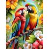 TOSTOG Pappagallo Diamond Painting Kit, fiori Diamond Art Kit, 5D DIY Ricamo a Punto Croce Painting Pittura Decorazione Casa, Rotondo per Adulti e Principianti 30x40cm