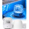 Lamptobe Proiettore di onde Oceaniche con Altoparlante Bluetooth per Bagno 1 Pacco | 16 Colori Proiettore di luci Galattiche, 2000mAh Ricaricabile Lampada doccia Impermeabile con Telecomando e Controllo Touch