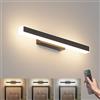 Klighten Lampada Specchio e Lampada Quadro LED da 40 cm,18 W,Nero | Lampada LED per specchio bagno,cablatura fissa,telecomando,3 temperature di luce, dimmerabile,ideale per specchio trucco