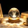 Dongcill Sfera di Cristallo 3D Luce Notturna,6cm Lampada Notturna per Bambini Angelo | Lampada da Notte a Forma di Sfera in Vetro con Base a LED,Luce Calda,Crystal Ball per Camera, Decorazione Casa e Regalo
