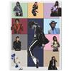 Generico Quadro su Tela Pop 'MICHAEL MUSICA JACKSON POP' #012'- Stampa XL Minimalista Bianco/Nero con Accenti Azzurri - Arredo Murale Luxury Statement per Appartamento Moderno IDEA REGALO Adulto