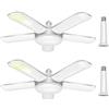 CREATESTAR Lampada da Garage LED 80W 2 Pezzi, E27 Plafoniere da Garage Dimmerabili da 6500K con 5 Pannelli Regolabili, Plafoniere LED a Soffitto Garage per Magazzino Officina Seminterrato