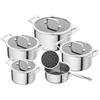 ZWILLING Peak - Set di 5 pentole con rivestimento antiaderente in ceramica, coperchio in vetro, acciaio INOX 18/10, per tutti i piani cottura, incl. induzione