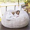 Generic Poltrona a Sacco Gigante in Pelliccia Sintetica, Fodera per Divano, Grande, Lavabile, in Memory Foam, Senza Imbottitura (Bianco, 2,1 m)