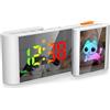 Lancoon Sveglia RGB per Bambini - Schermo RGB con Luce Notturna a Disegno Animato - Doppia Allarme - Funzione Snooze - Regolatore di Volume - Visualizzazione della Settimana - Gatto Bianco