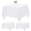 Pesonlook 2 pezzi di tovaglia rettangolare bianca 132×132 cm in poliestere, tovaglia bianca per tavolo rettangolare impermeabile, antimacchia, lavabile, in volume per buffet di festa di nozze