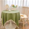SHTGOI - Tovaglia in cotone e lino con nappe, 80 x 120 cm, tovaglia per tavolo da pranzo, lavabile, in cotone e lino, per cucina, decorazione da tavola, tavolo da giardino