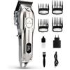 Revahs Tagliacapelli Uomo Professionale Senza FIli - Rasoio Elettrico Barba e Capelli - Trimmer - Macchinetta per capelli, Regolabarba uomo - 0,5-13 mm - 4 Pettini inclusi - Colore Argento