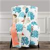 Lush Decor - Coperta con piuma, 152,4 x 127 cm, colore: Blu e Corallo