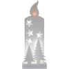 EGLO LED decorazione natalizia, silhouette natalizia candela in legno | bianca, paesaggio invernale con timer, illuminazione a batteria, luce calda bianca