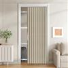 Jilron Tenda per porta, 100% tessuto oscurante, stile fisarmonica, chiusura magnetica, beige, larghezza 106 x lunghezza 198 cm, 1 pannello