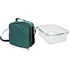 Nerthus FIH 1500 lunch bag termica nera con contenitore ermetico vetro 1L borsa isolante con manico ideale per lavoro ufficio
