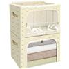 Cozary Scatole per Armadio Rigide con Cerniera 2 pezzi 66L,Organizzatore Armadio con Struttura in Metallo Pieghevole, Contenitori per Armadio Impilabili per Vestiti, Trapunte, Piumone