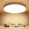 LEDYA Plafoniera Led Soffitto, Ø220mm 18w(=180W) 1600lm Led Per Plafoniera Tonda, IP54 Impermeabile, 2700k Bianco Caldo Plafoniera Bagno Per Camera, Da Soggiorno, Parete