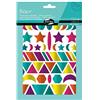 My Mandarine Maildor AE167C -ADESIVI 3D Baby - 6 fogli 14,8 x 21cm - a partire dai 2 anni - geometricoi metallizzati (282 adesivi)