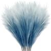 KALYLOC 8 pezzi di erba della pampa sintetica colorata blu, soffici rami di giunco artificiali, decorazione bohémien, riempitivo per erba della pampa alta, steli soffici per soggiorno e decorazione di