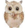 DRW Statuetta gufo dorato e rosso in resina, 7,5 x 5 x 10 cm