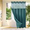 Gibelle Tenda da doccia in tessuto senza gancio con fodera in tessuto a | Fodera in tessuto a scatto, stile hotel con finestra superiore in rete, rivestimento impermeabile, lavabile in lavatrice