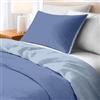 Ruggeri, Set Copripiumino Singolo, Microfibra, Azzurro Bicolor | 1 Lenzuolo a Sacco di 150 x 200 cm con Risvolto di 40 cm e 1 Federa di 50 x 80 cm con Chiusura a Sacco di 20 cm
