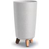 Prosperplast Vaso alto con gambe Gracia Tubus Slim Eco Wood, bianco, 19,5 x 19,5 x 36,5 cm